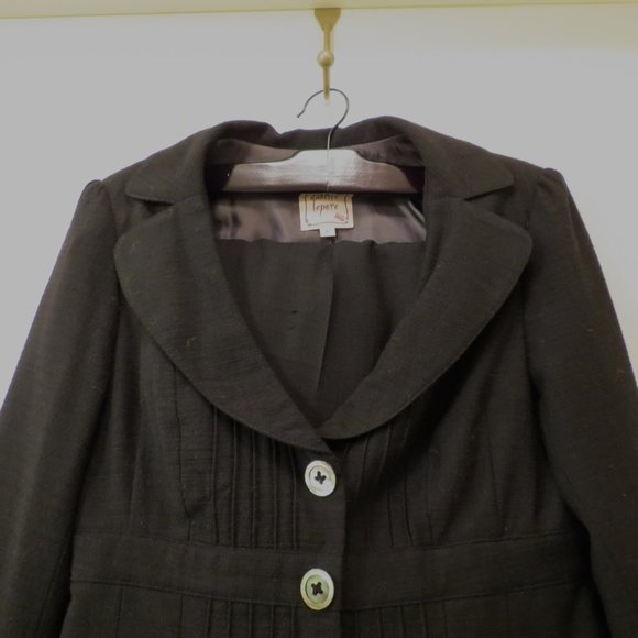 NANETTE LEPORE black wool suit jacket pants 4 6 S - Picture 2 of 7